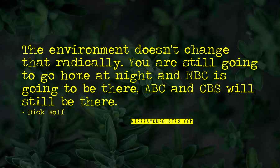 Abc's Quotes By Dick Wolf: The environment doesn't change that radically. You are