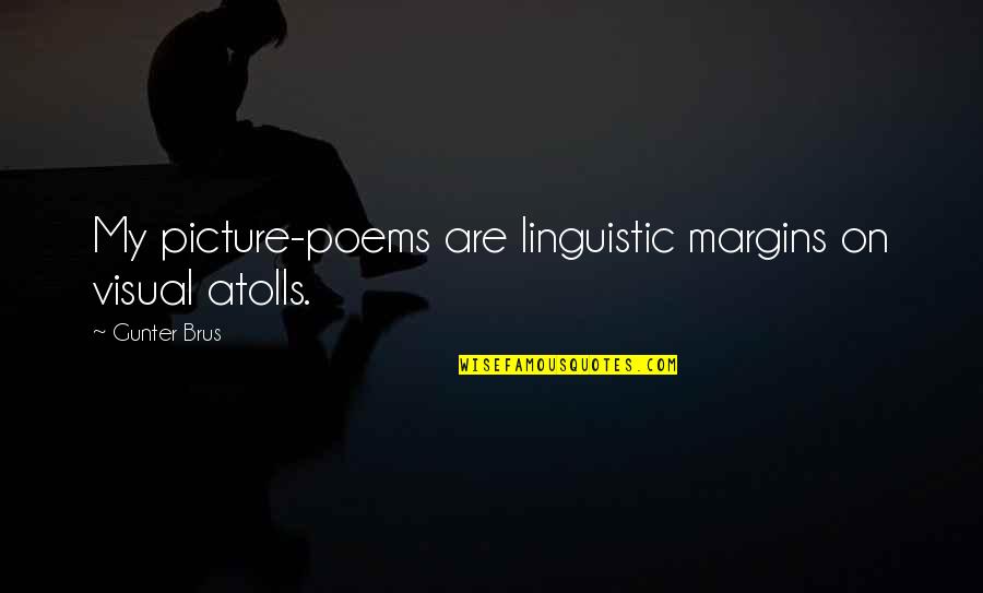 Abdel Aziz Al-rantissi Quotes By Gunter Brus: My picture-poems are linguistic margins on visual atolls.