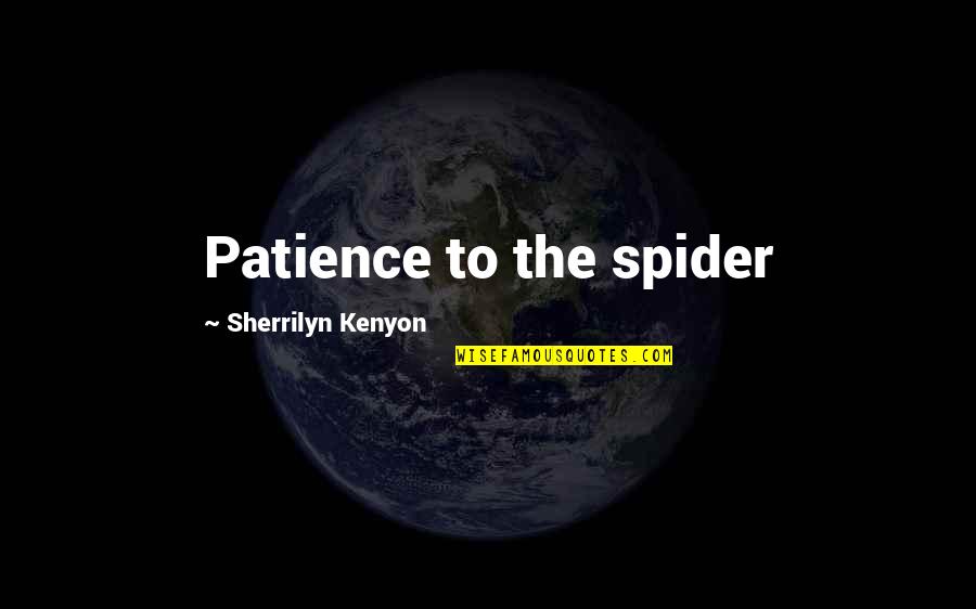 Abdelhakim Dekhar Quotes By Sherrilyn Kenyon: Patience to the spider