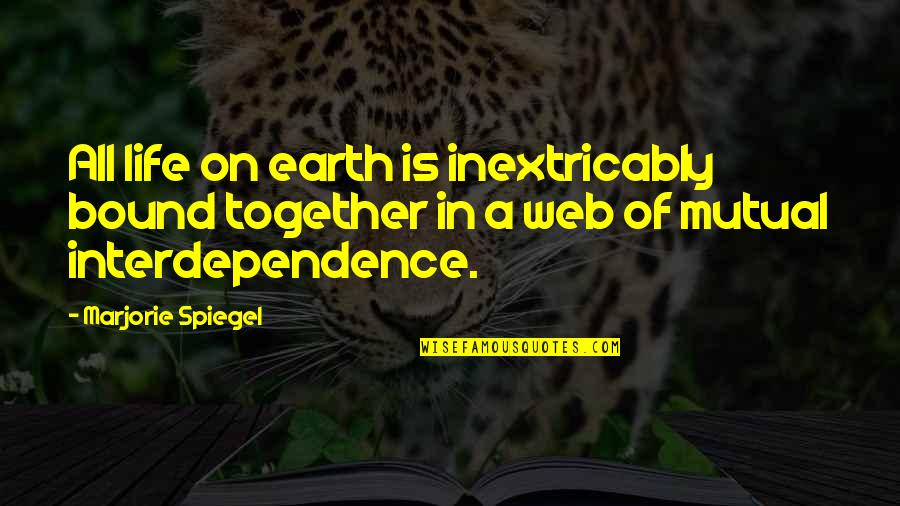 Abderrazzak Benchaabane Quotes By Marjorie Spiegel: All life on earth is inextricably bound together