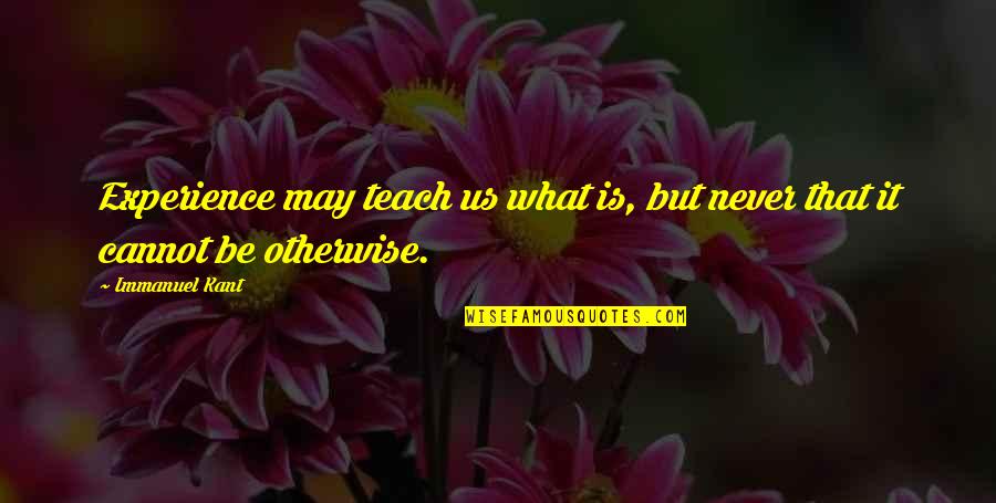Abdessalem Charmiti Quotes By Immanuel Kant: Experience may teach us what is, but never