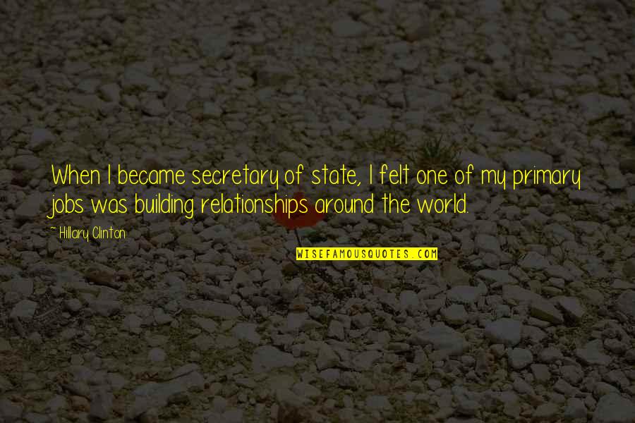 Abdessamad Melouane Quotes By Hillary Clinton: When I became secretary of state, I felt Abdessamad Melouane Quotes By Hillary Clinton: When I became secretary of state, I felt