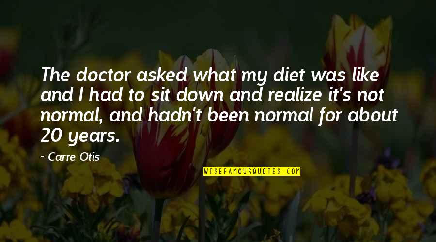 Abdikarim Said Ow Quotes By Carre Otis: The doctor asked what my diet was like Abdikarim Said Ow Quotes By Carre Otis: The doctor asked what my diet was like