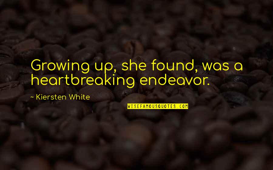 Abdul Basit Parihar Quotes By Kiersten White: Growing up, she found, was a heartbreaking endeavor.