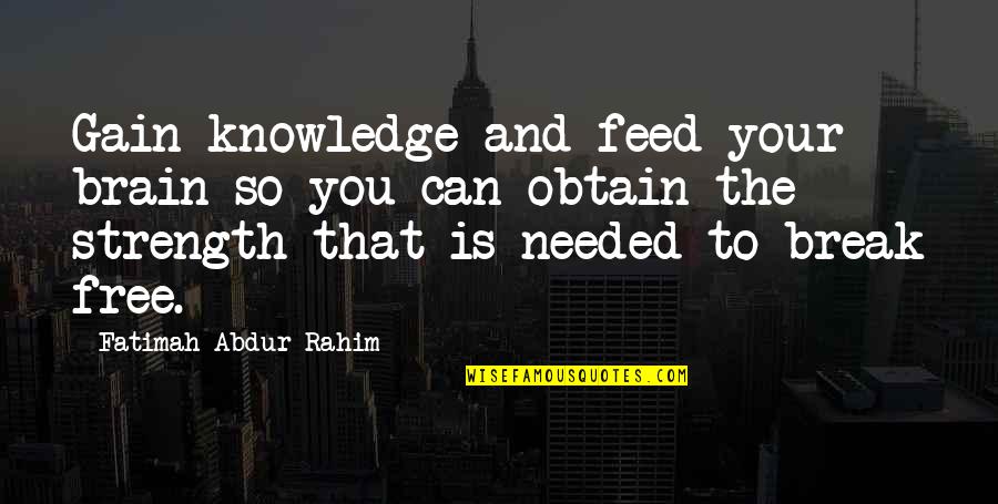Abdur Rahim Quotes By Fatimah Abdur-Rahim: Gain knowledge and feed your brain so you Abdur Rahim Quotes By Fatimah Abdur-Rahim: Gain knowledge and feed your brain so you