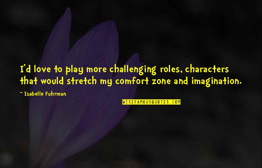 Abdur Razzaqs Matla Quotes By Isabelle Fuhrman: I'd love to play more challenging roles, characters Abdur Razzaqs Matla Quotes By Isabelle Fuhrman: I'd love to play more challenging roles, characters