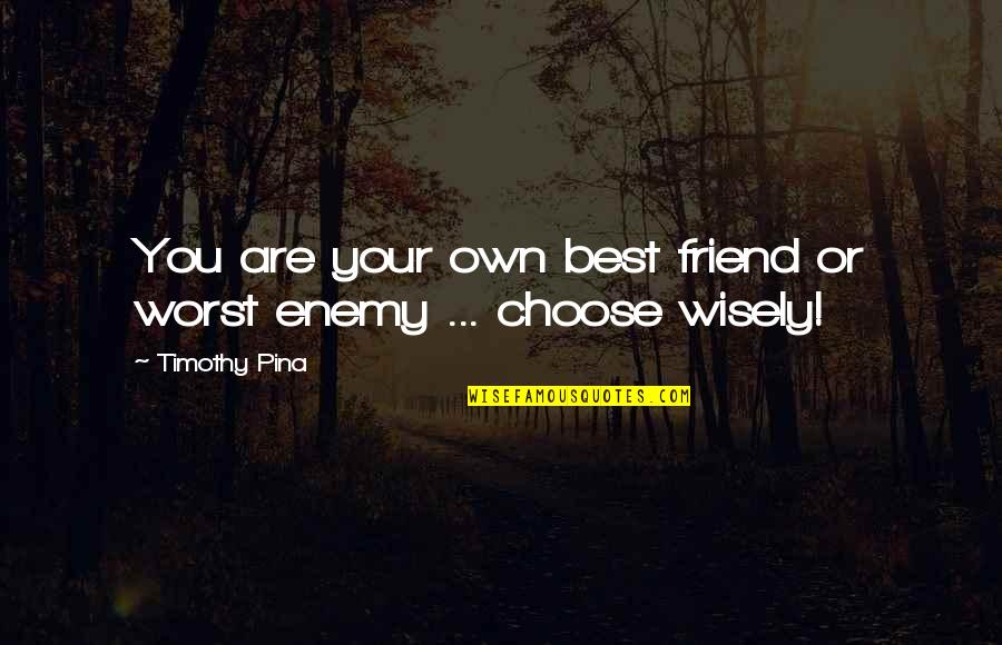 Abe Quotes By Timothy Pina: You are your own best friend or worst