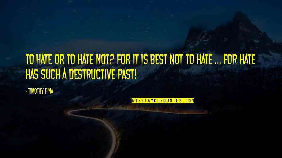 Abe Quotes By Timothy Pina: To Hate Or To Hate Not? For It