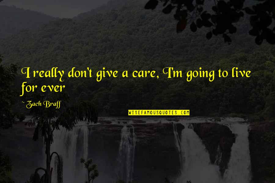 Abedini Divorce Quotes By Zach Braff: I really don't give a care, I'm going