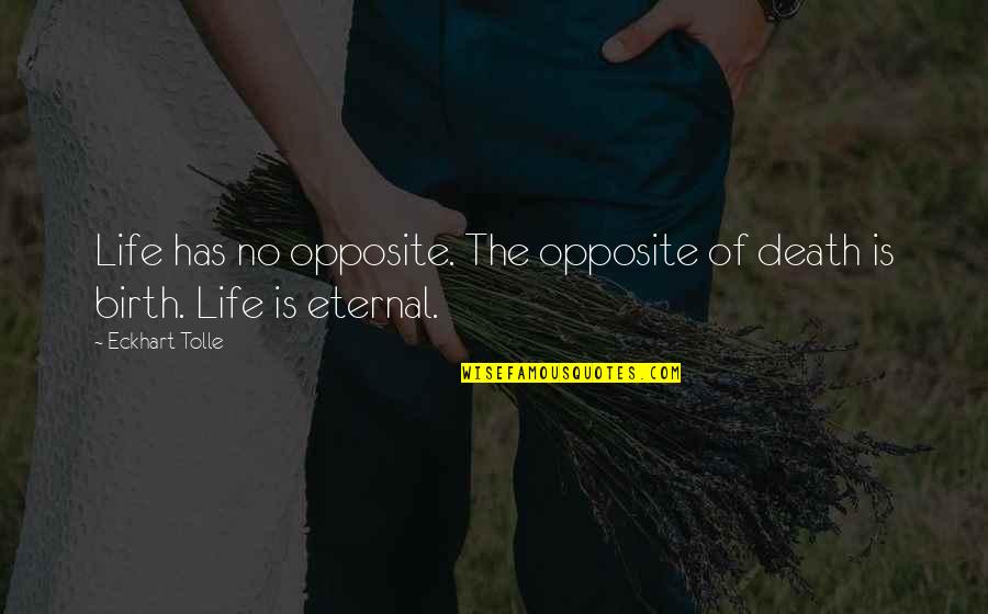 Abegglen Genealogy Quotes By Eckhart Tolle: Life has no opposite. The opposite of death
