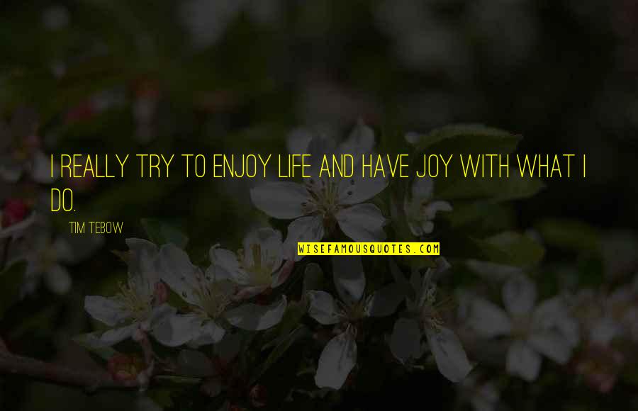 Abegglen Pfister Quotes By Tim Tebow: I really try to enjoy life and have