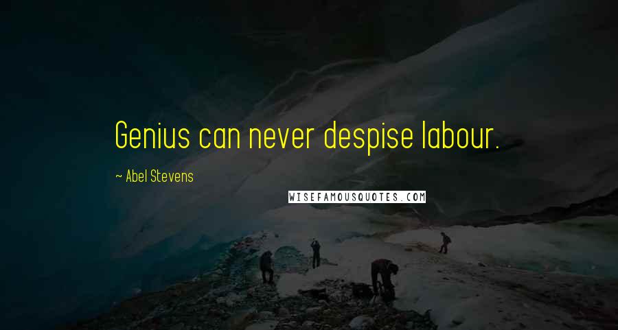 Abel Stevens quotes: Genius can never despise labour.