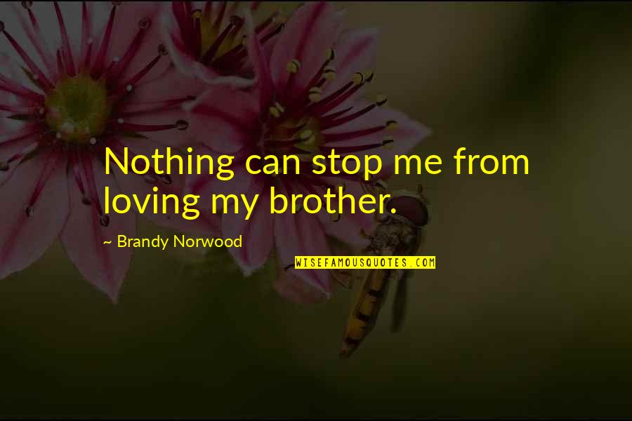 Abhiman Quotes By Brandy Norwood: Nothing can stop me from loving my brother.