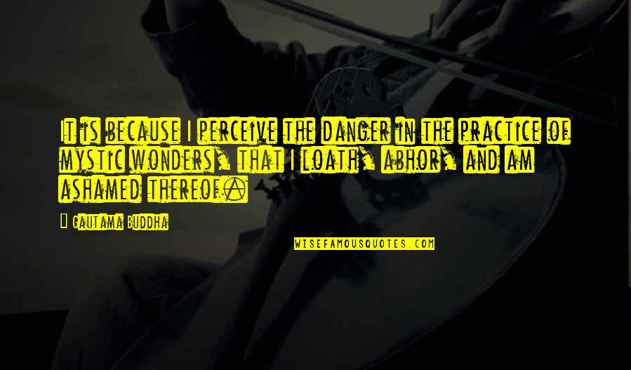 Abhor Quotes By Gautama Buddha: It is because I perceive the danger in