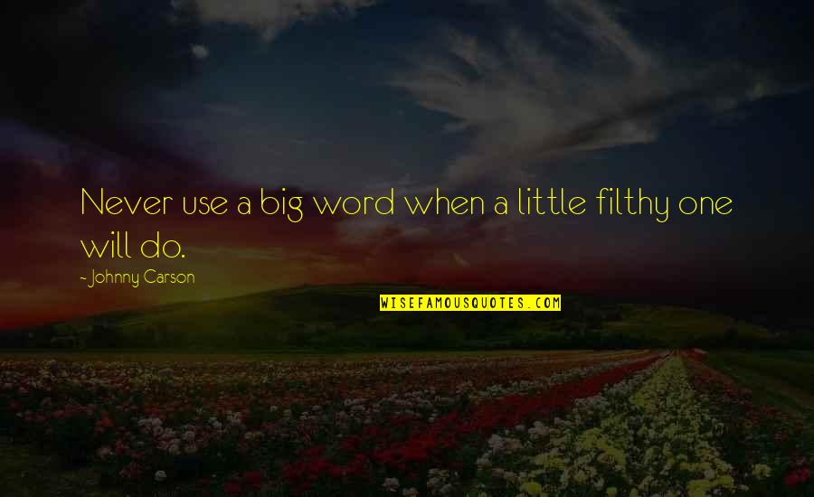 Abi Harsha Quotes By Johnny Carson: Never use a big word when a little