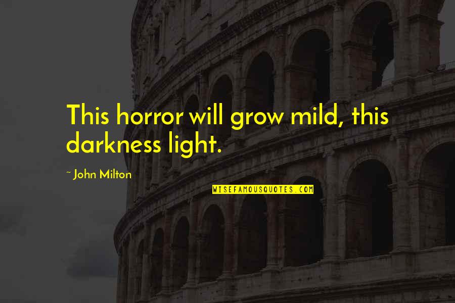 Abidance Quotes By John Milton: This horror will grow mild, this darkness light.