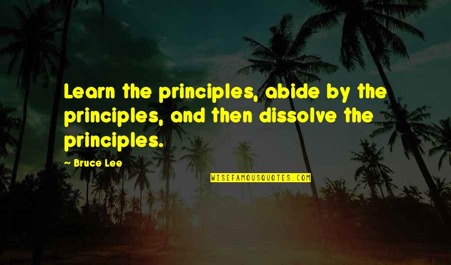Abide Quotes By Bruce Lee: Learn the principles, abide by the principles, and