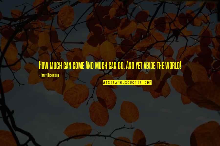 Abide Quotes By Emily Dickinson: How much can come And much can go,