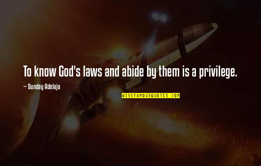 Abide Quotes By Sunday Adelaja: To know God's laws and abide by them