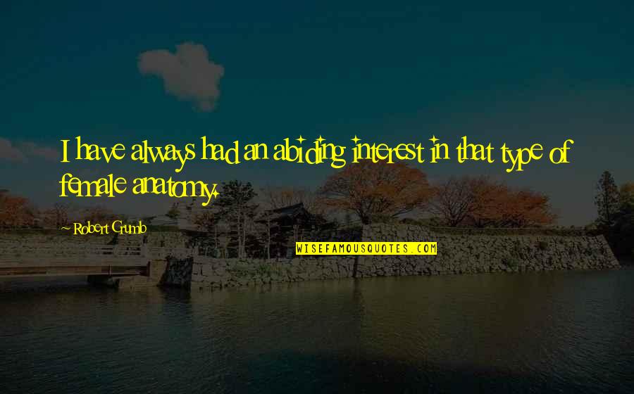 Abiding Quotes By Robert Crumb: I have always had an abiding interest in