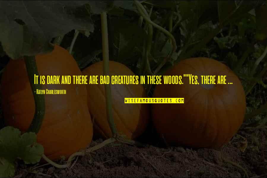 Abielulahutuse Quotes By Katlyn Charlesworth: It is dark and there are bad creatures Abielulahutuse Quotes By Katlyn Charlesworth: It is dark and there are bad creatures