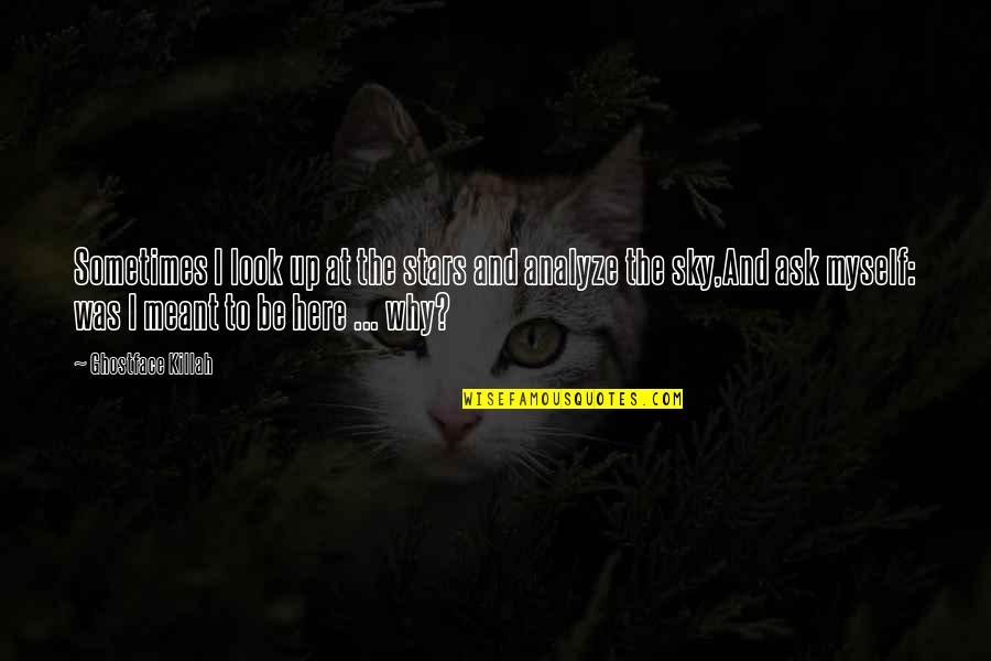 Abildgaardskolen Quotes By Ghostface Killah: Sometimes I look up at the stars and