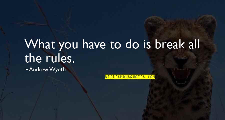 Ability To Do Anything Quotes By Andrew Wyeth: What you have to do is break all