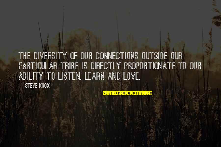 Ability To Love Quotes By Steve Knox: The diversity of our connections outside our particular