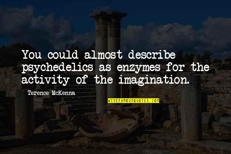 Abitazione Per Donne Quotes By Terence McKenna: You could almost describe psychedelics as enzymes for Abitazione Per Donne Quotes By Terence McKenna: You could almost describe psychedelics as enzymes for