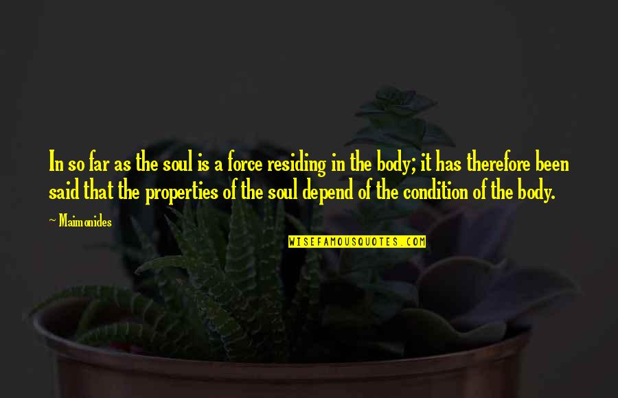 Abitex Quotes By Maimonides: In so far as the soul is a
