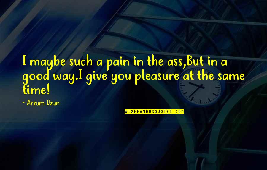 Abjuring Charms Quotes By Arzum Uzun: I maybe such a pain in the ass,But