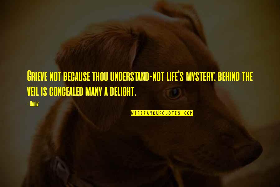 Abmed Quotes By Hafez: Grieve not because thou understand-not life's mystery; behind
