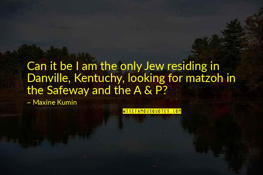Abnormal Child Quotes By Maxine Kumin: Can it be I am the only Jew