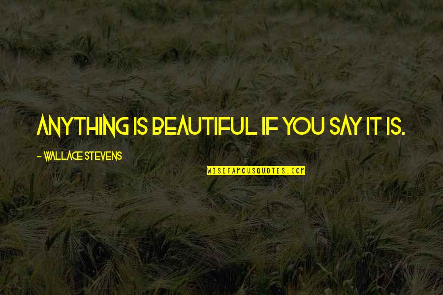 Abomasnow Quotes By Wallace Stevens: Anything is beautiful if you say it is.