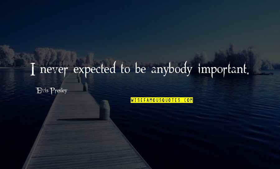 Abongo Quotes By Elvis Presley: I never expected to be anybody important.