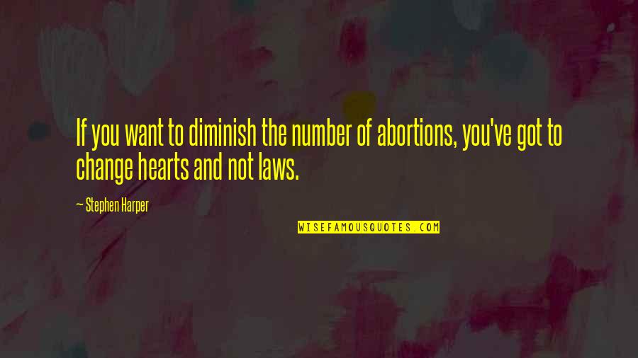Abortions Quotes By Stephen Harper: If you want to diminish the number of