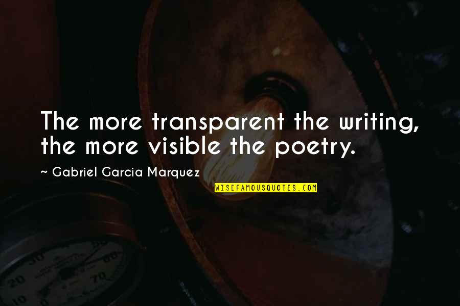 Abou Fatma Quotes By Gabriel Garcia Marquez: The more transparent the writing, the more visible