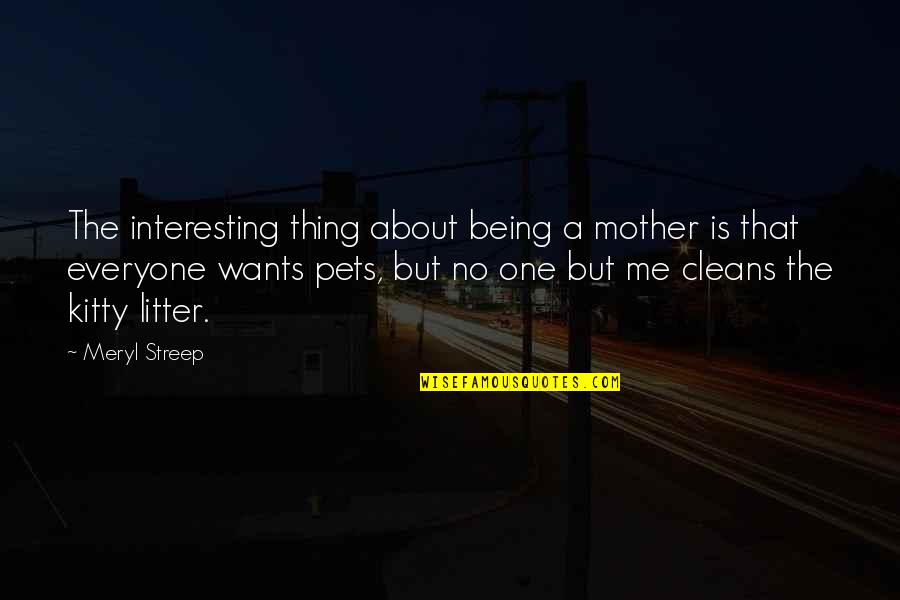 About Being Me Quotes By Meryl Streep: The interesting thing about being a mother is