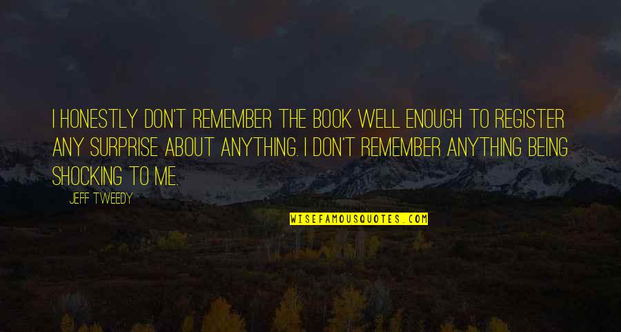 About Book Quotes By Jeff Tweedy: I honestly don't remember the book well enough