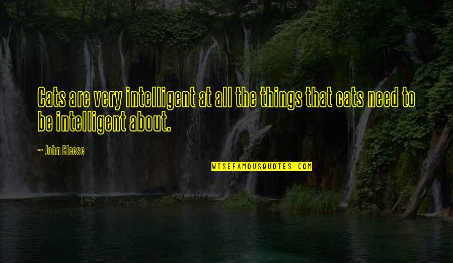 About Cats Quotes By John Cleese: Cats are very intelligent at all the things