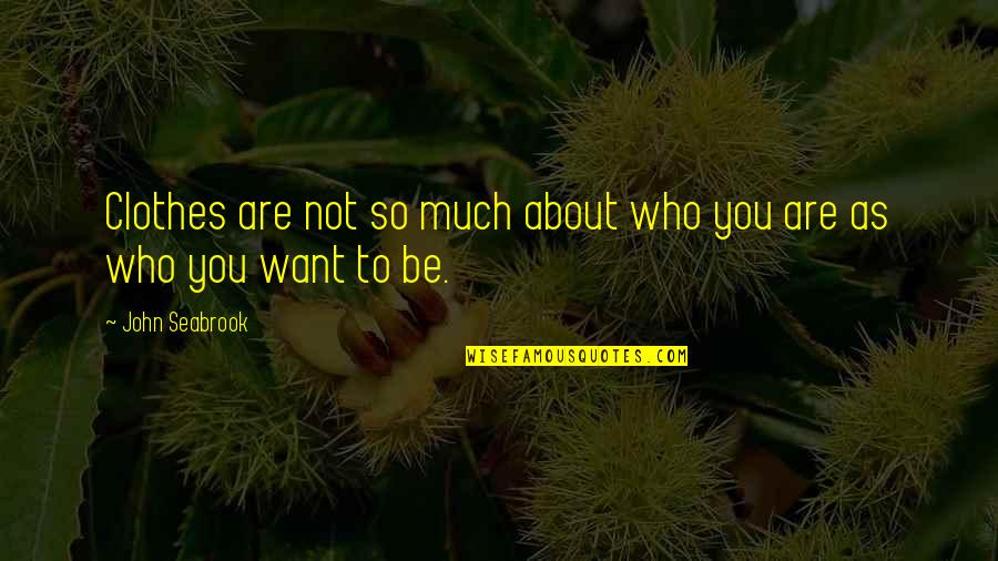 About Clothes Quotes By John Seabrook: Clothes are not so much about who you About Clothes Quotes By John Seabrook: Clothes are not so much about who you