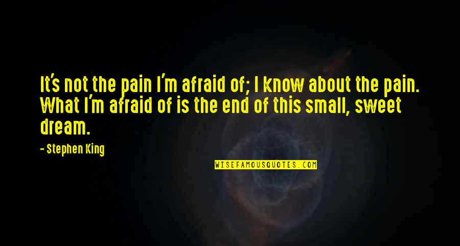 About Dream Quotes By Stephen King: It's not the pain I'm afraid of; I About Dream Quotes By Stephen King: It's not the pain I'm afraid of; I