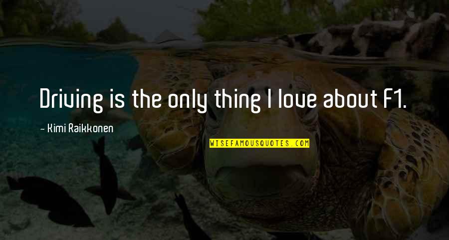 About Driving Quotes By Kimi Raikkonen: Driving is the only thing I love about