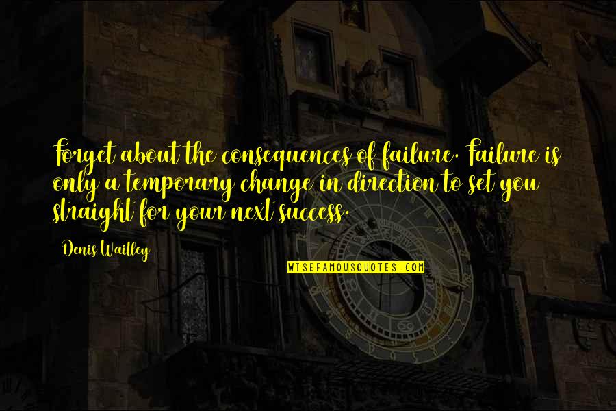 About Failure Quotes By Denis Waitley: Forget about the consequences of failure. Failure is