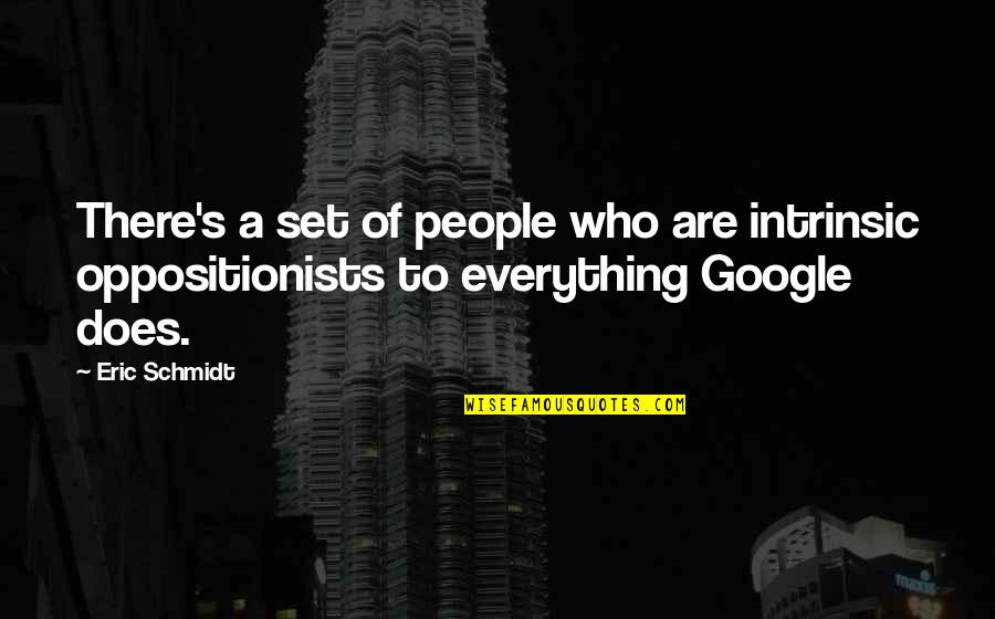 About Good Night Quotes By Eric Schmidt: There's a set of people who are intrinsic