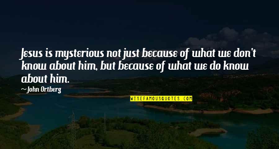 About Jesus Quotes By John Ortberg: Jesus is mysterious not just because of what