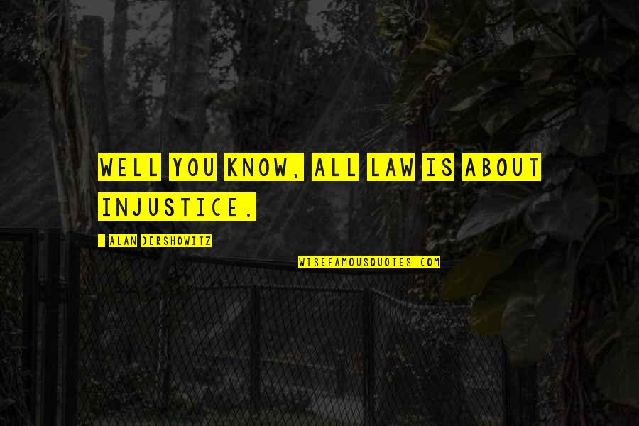 About Law Quotes By Alan Dershowitz: Well you know, all law is about injustice.