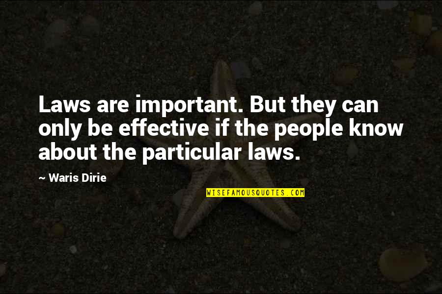 About Law Quotes By Waris Dirie: Laws are important. But they can only be