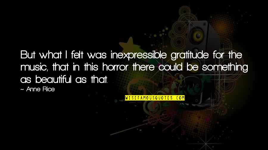 About Life Bible Quotes By Anne Rice: But what I felt was inexpressible gratitude for