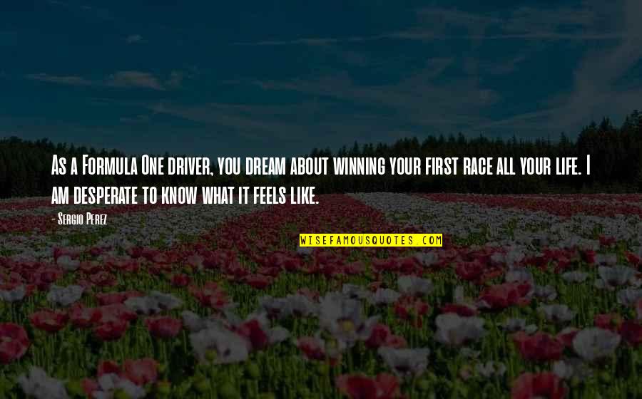 About Life Quotes By Sergio Perez: As a Formula One driver, you dream about